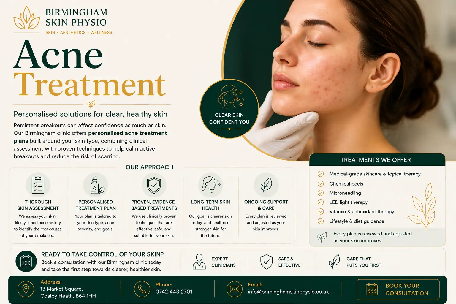 Acne treatment consultation Birmingham skin clinic