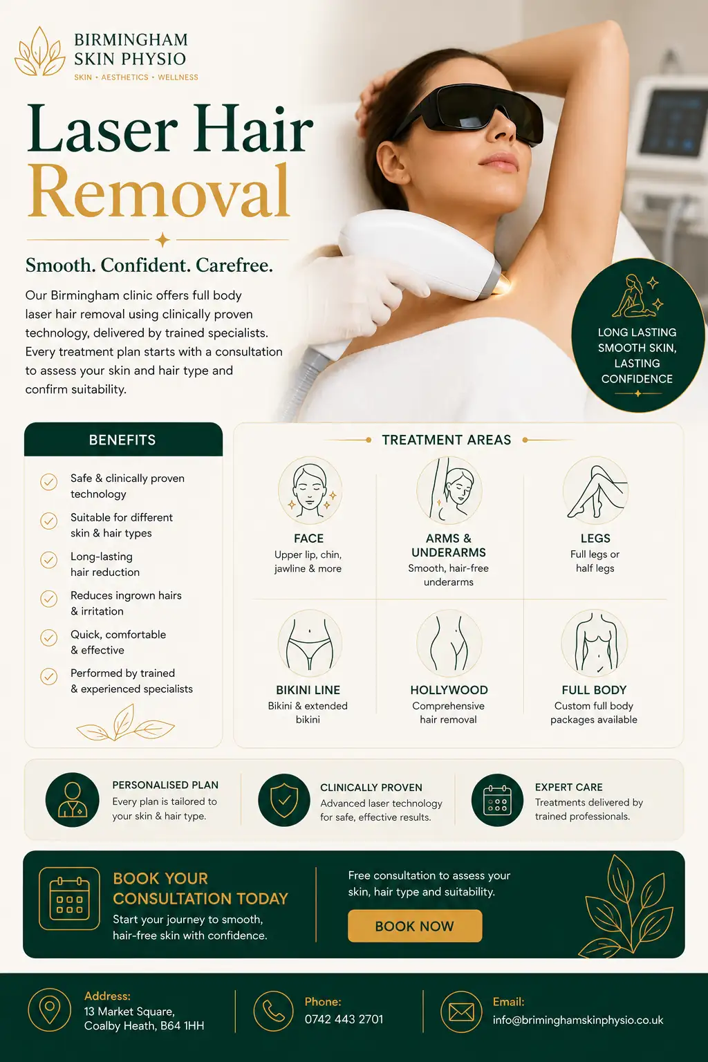 Laser hair removal treatment Birmingham clinic