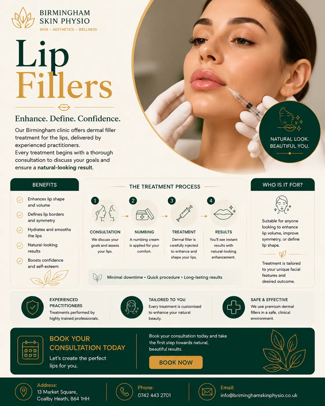 Lip filler treatment consultation Birmingham clinic
